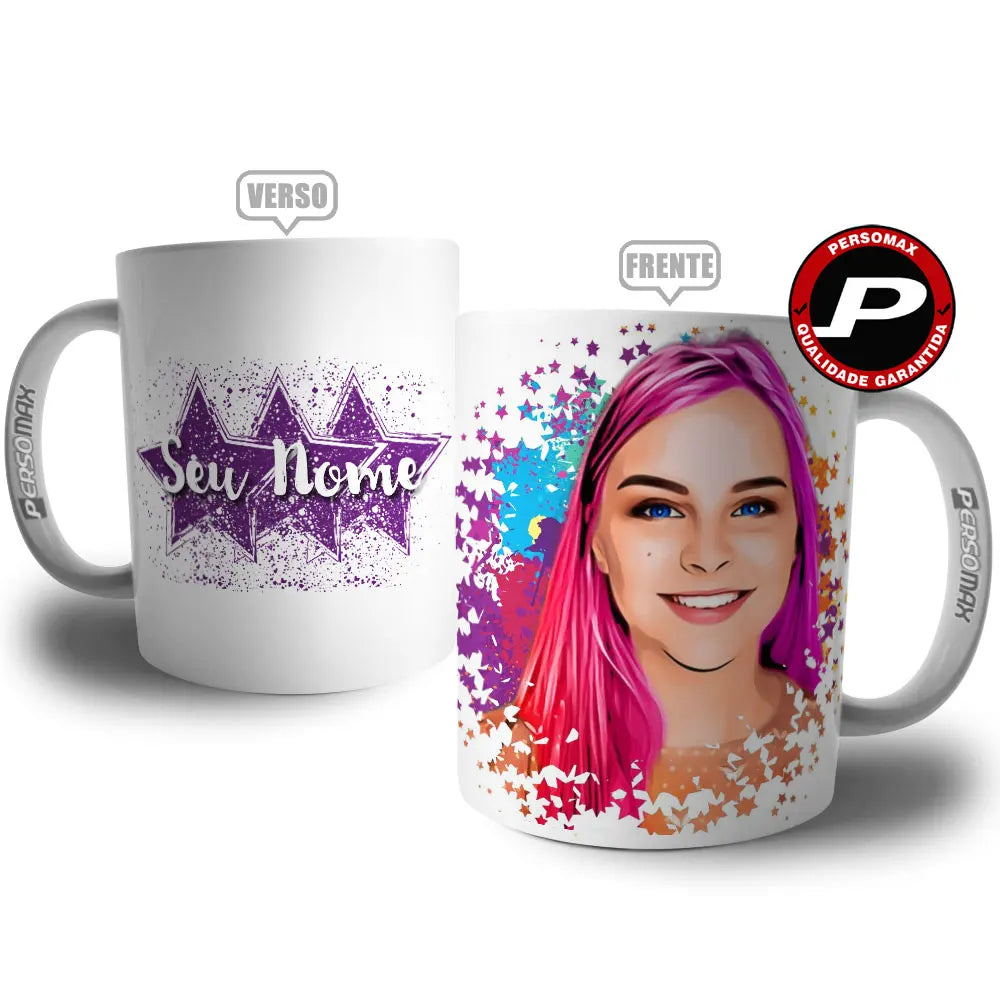 Caneca Personalizada com Caricatura Digital, Foto e Nome – Presente Ideal para Pai, Mãe, Irmão, Irmã, Casal, Amigos, Tia, Avó e Avô