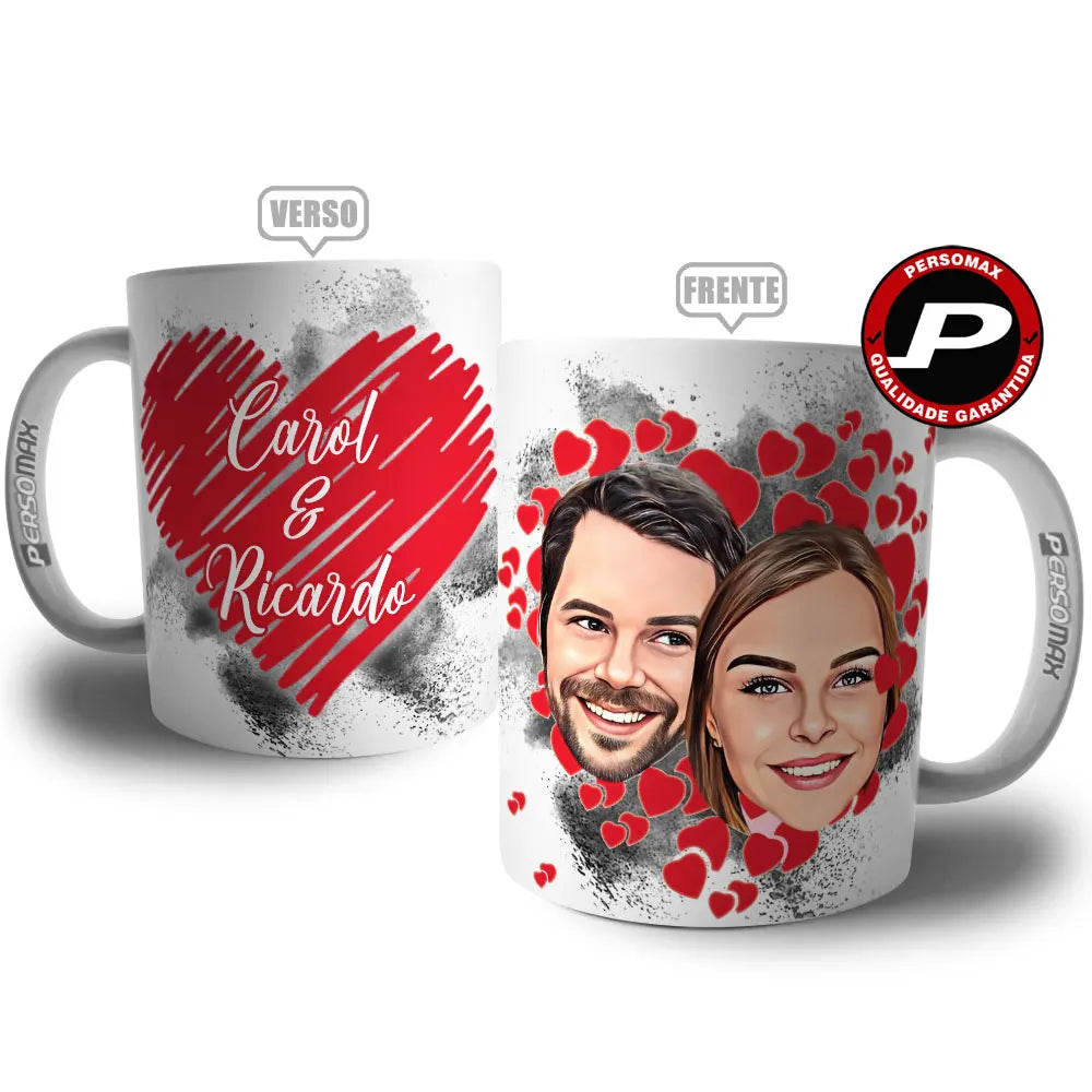 Caneca Personalizada com Caricatura Digital, Foto e Nome – Presente Ideal para Pai, Mãe, Irmão, Irmã, Casal, Amigos, Tia, Avó e Avô