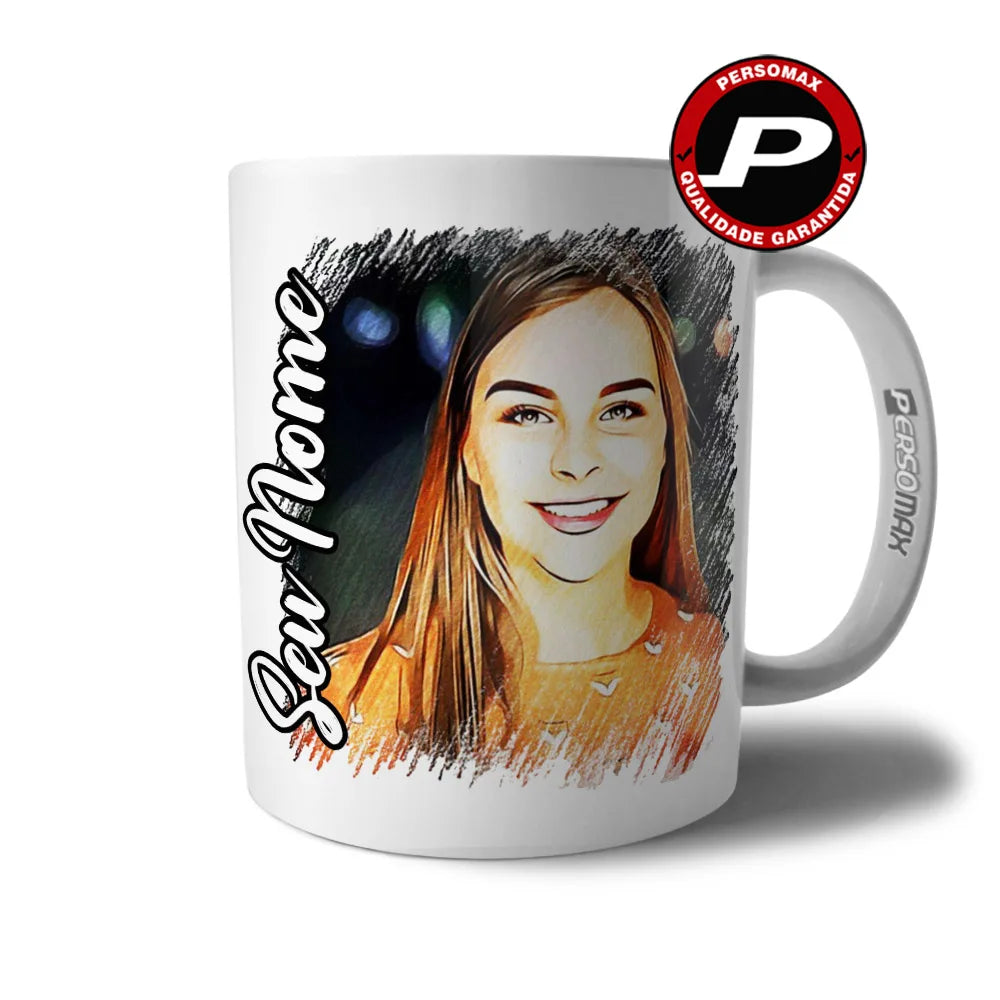 Caneca Personalizada com Caricatura Digital, Foto e Nome – Presente Ideal para Pai, Mãe, Irmão, Irmã, Casal, Amigos, Tia, Avó e Avô