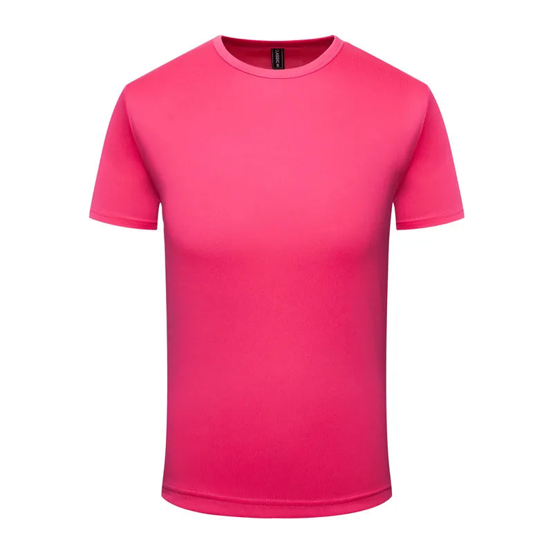 Men's Quick-Drying Short-Sleeved Gym Running Moisture-Wicking Round Neck T-Shirt Custom Printed/Embroidered With Logo Pattern
