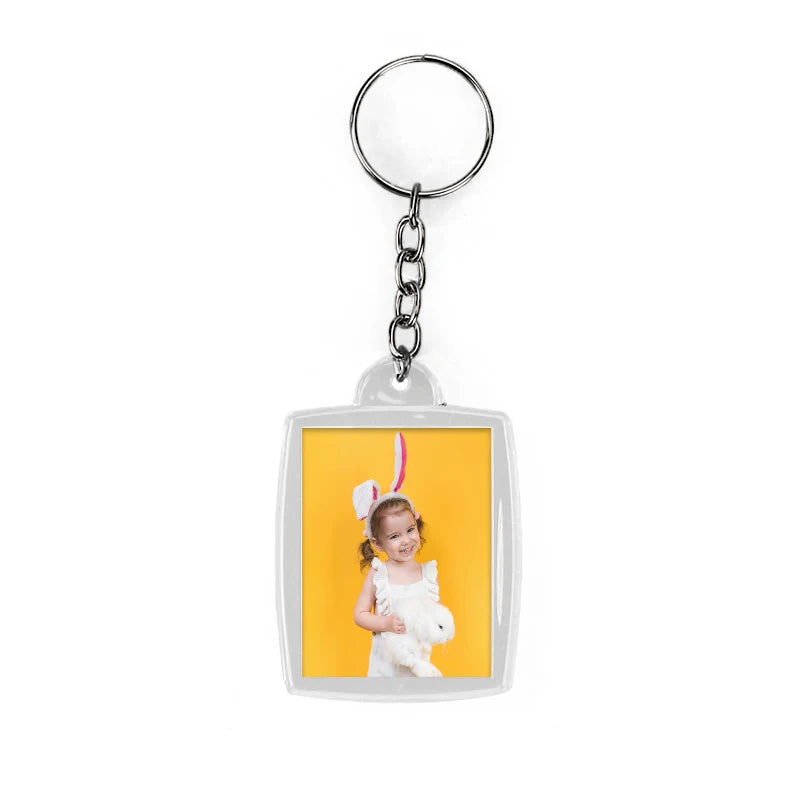 Kit com 500 Chaveiros Acrílicos Retangulares para Personalização - Tamanho 3x4 cm