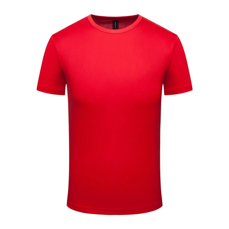 Men's Quick-Drying Short-Sleeved Gym Running Moisture-Wicking Round Neck T-Shirt Custom Printed/Embroidered With Logo Pattern