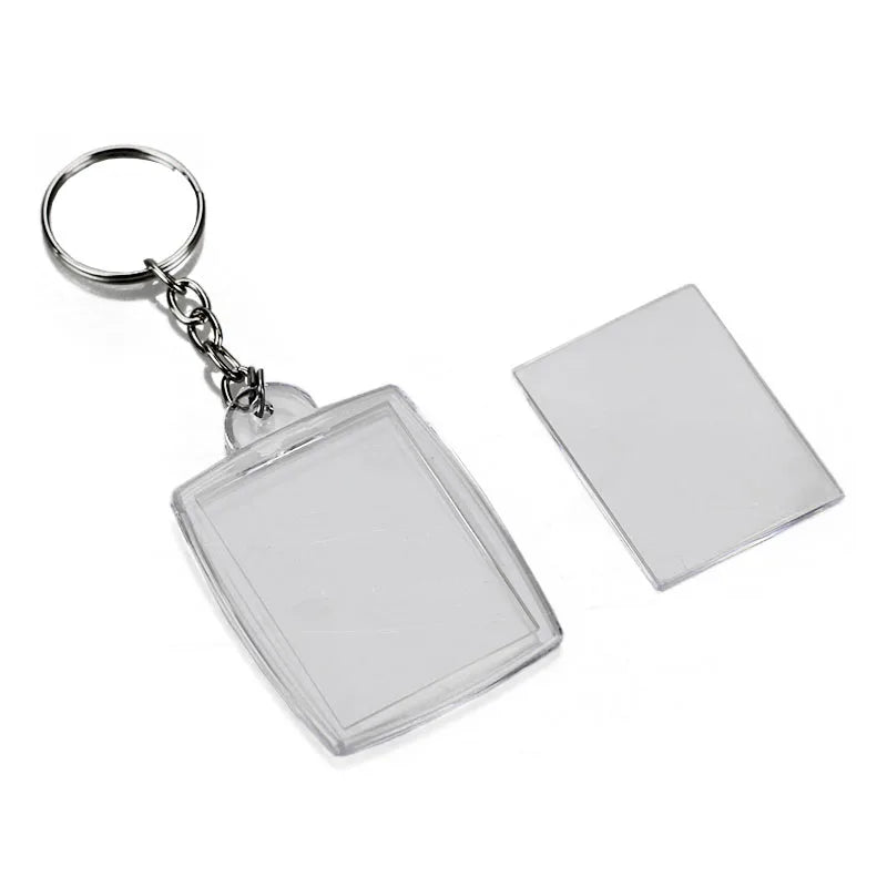 Kit com 500 Chaveiros Acrílicos Retangulares para Personalização - Tamanho 3x4 cm