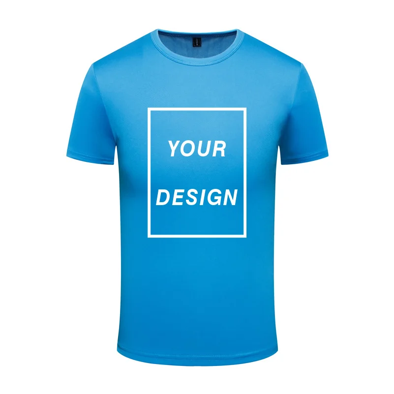 Men's Quick-Drying Short-Sleeved Gym Running Moisture-Wicking Round Neck T-Shirt Custom Printed/Embroidered With Logo Pattern