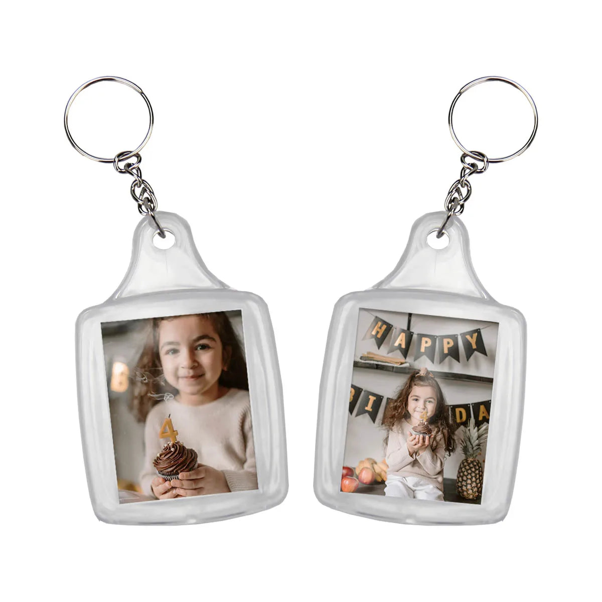 Kit com 200 Chaveiros Acrílicos Retangulares para Personalização - Tamanho 3x4 cm