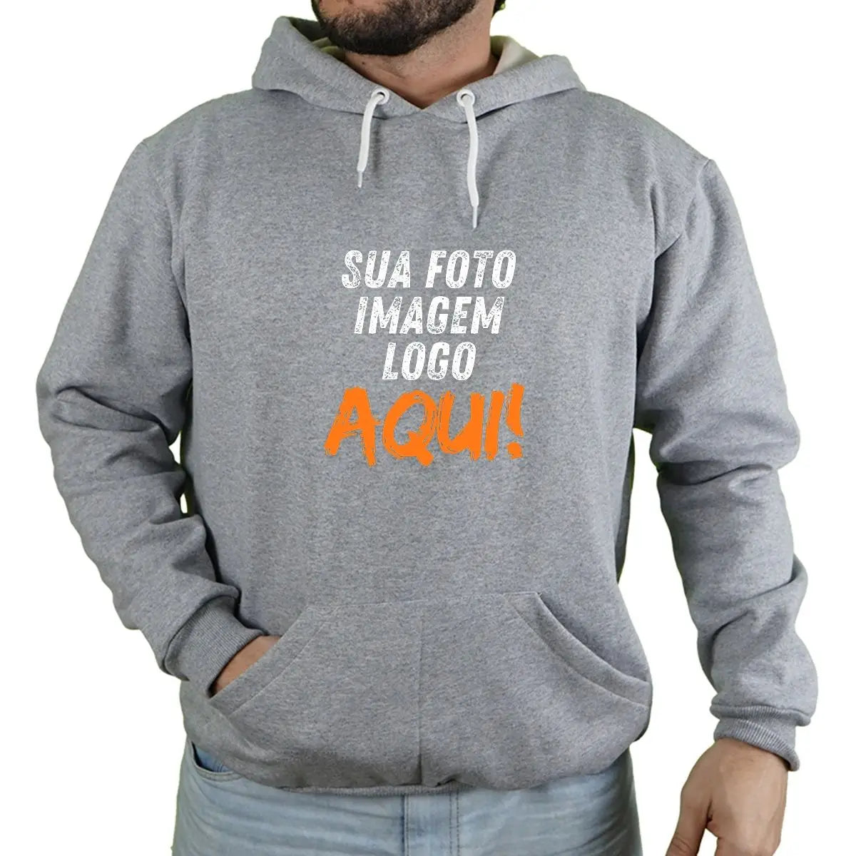 Moletom Masculino com Capuz Personalizável - Estampa Exclusiva
