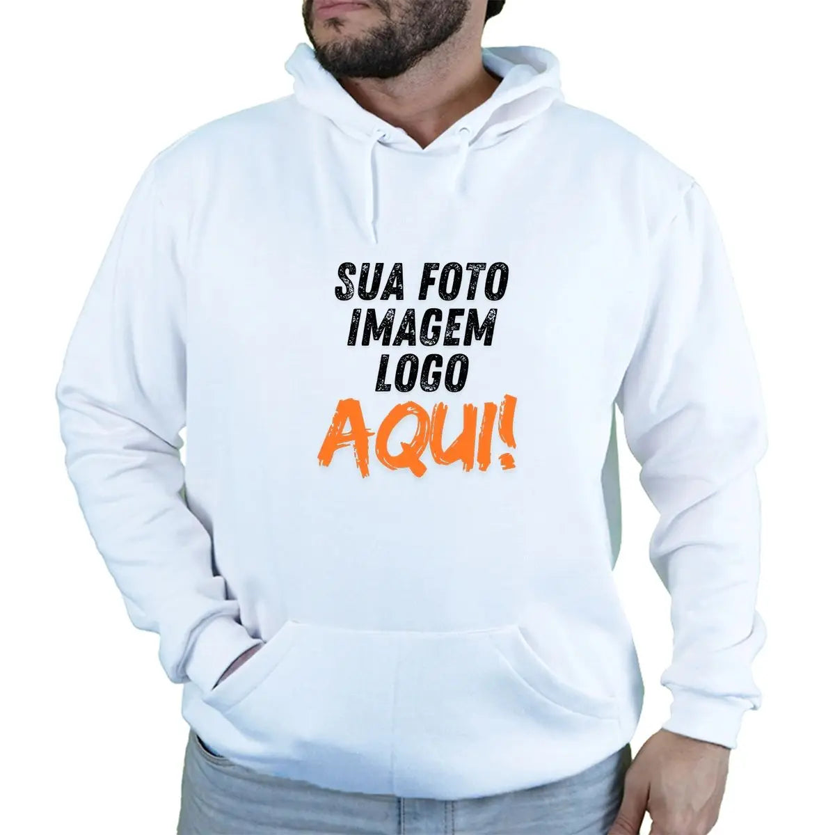 Moletom Masculino com Capuz Personalizável - Estampa Exclusiva