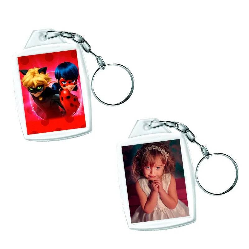 Kit com 500 Chaveiros Acrílicos Retangulares para Personalização - Tamanho 3x4 cm