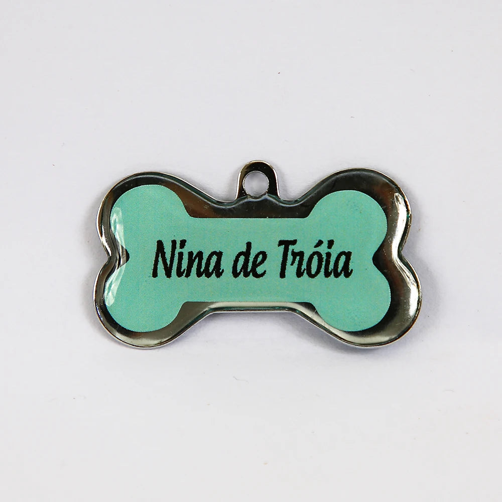 Placa de Identificação dog Personalizada with name and your phone into your dog be found