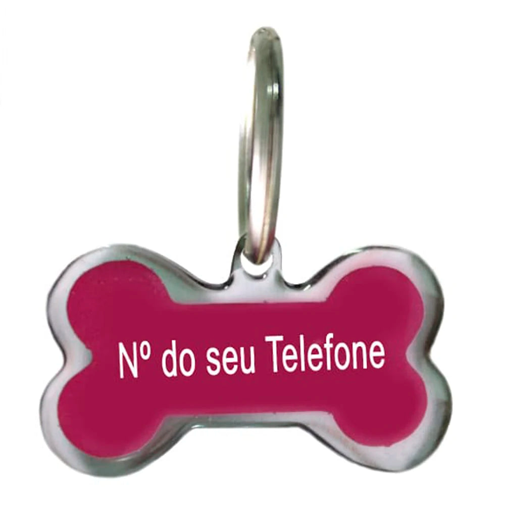 Placa de Identificação dog Personalizada with name and your phone into your dog be found