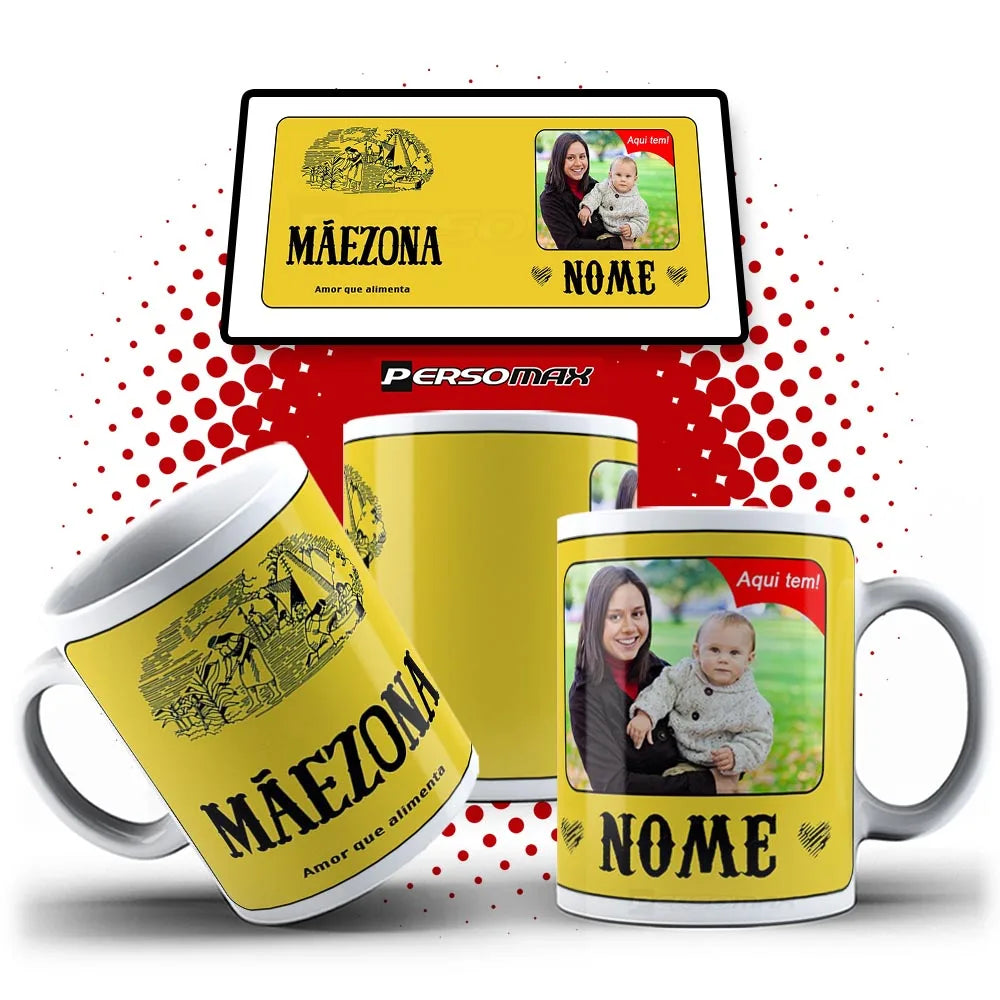 Caneca Personalizada "Mother-zone" – "Amor e Cuidado" para Café ou Chá – Presente de Dia das Mães "Amo Você"