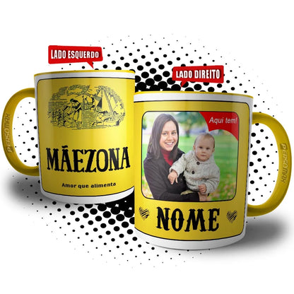 Caneca Personalizada "Mother-zone" – "Amor e Cuidado" para Café ou Chá – Presente de Dia das Mães "Amo Você"