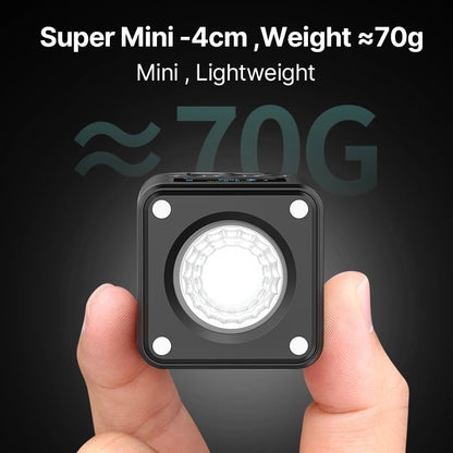 Ulanzi L2 RGB Mini COB Câmera de Vídeo Luz Regulável 360° Luz Colorida Completa com Difusor Fotografia em Favo de Mel para Câmera DSLR