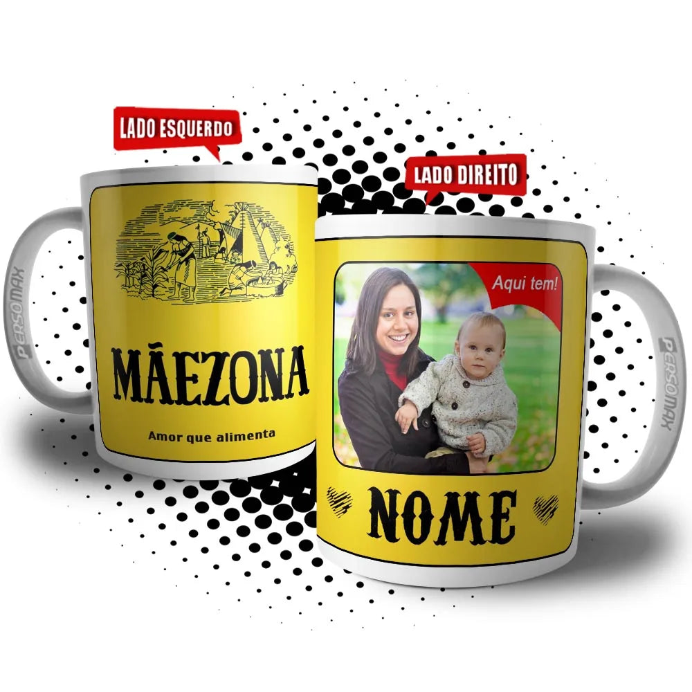 Caneca Personalizada "Mother-zone" – "Amor e Cuidado" para Café ou Chá – Presente de Dia das Mães "Amo Você"