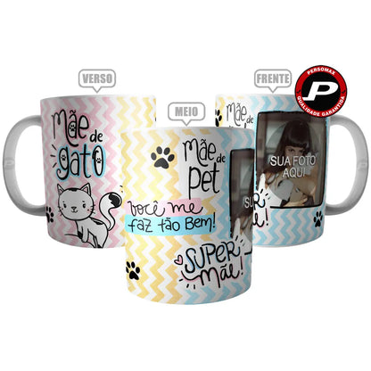 Caneca Personalizada "mãe de pets" - Presente para o Dia das Mães