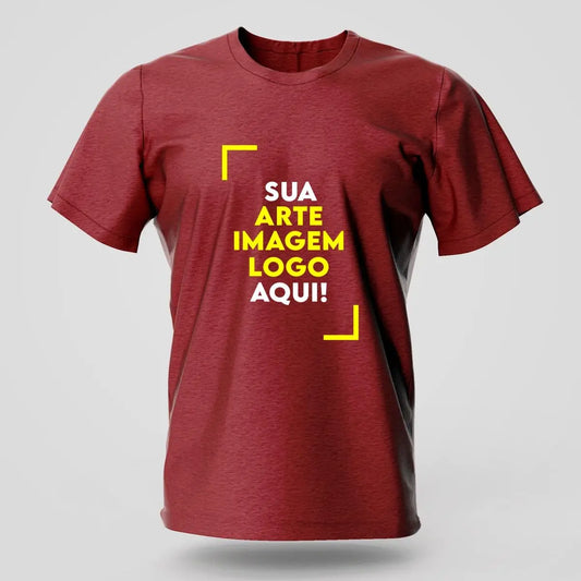 Camiseta Masculina Personalizada com Seu Logotipo - 100% Algodão com Estampa