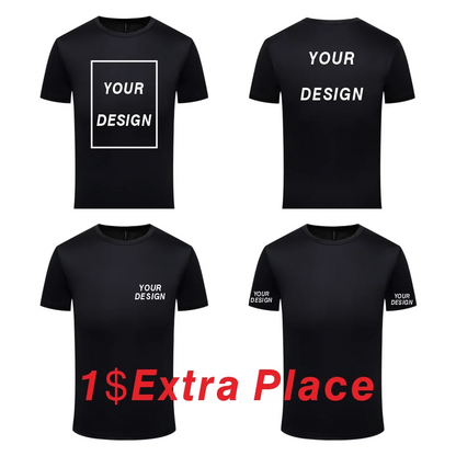 Men's Quick-Drying Short-Sleeved Gym Running Moisture-Wicking Round Neck T-Shirt Custom Printed/Embroidered With Logo Pattern