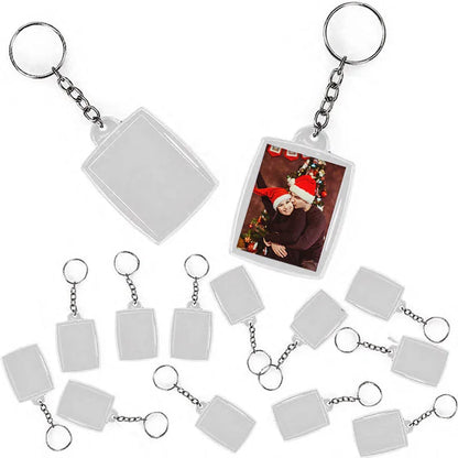 Conjunto com 200 Chaveiros Acrílicos Retangulares Personalizáveis - Tamanho 3x4 cm