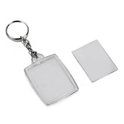 Conjunto com 200 Chaveiros Acrílicos Retangulares Personalizáveis - Tamanho 3x4 cm