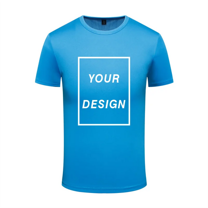 Men's Quick-Drying Short-Sleeved Gym Running Moisture-Wicking Round Neck T-Shirt Custom Printed/Embroidered With Logo Pattern