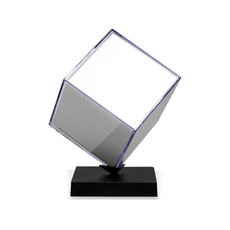 Cubo de Acrílico Giratório para Fotos - Grande Moldura Personalizável com Sua Própria Foto, Cubo de Cristal