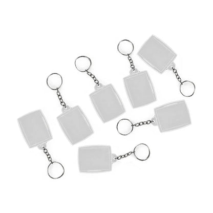 Conjunto com 200 Chaveiros Acrílicos Retangulares Personalizáveis - Tamanho 3x4 cm