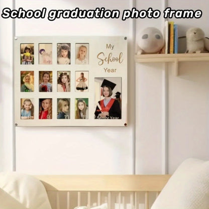 Porta-Retrato Personalizado para Graduação - Design Comemorativo Atemporal com Pêndulo Estilo Oscilante - Decoração Artesanal em Madeira para Graduação
