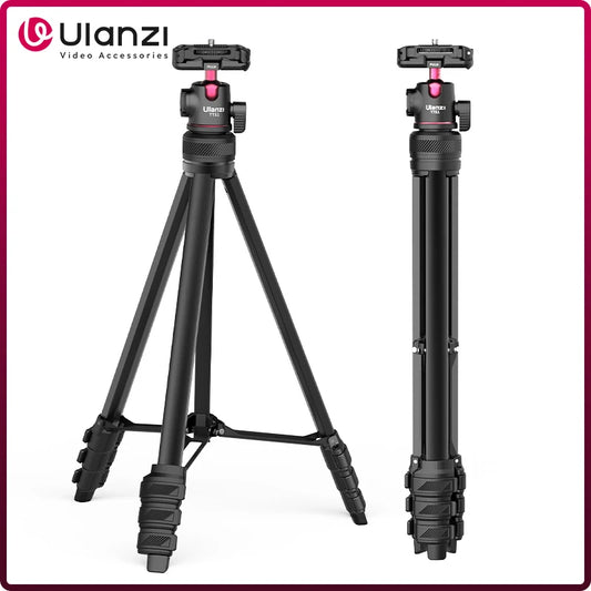 Ulanzi TT51 Aluminium Alloy Portable Tripod with 360 Rotation Ballhead Phone Clamp Lightweight Tripod for Phone Camera Vlog