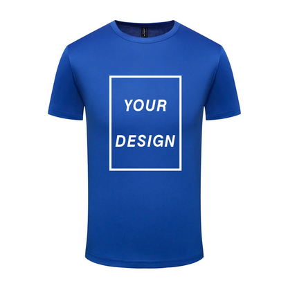 Men's Quick-Drying Short-Sleeved Gym Running Moisture-Wicking Round Neck T-Shirt Custom Printed/Embroidered With Logo Pattern
